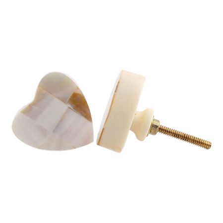 Cream Heart Resin Dresser Knob